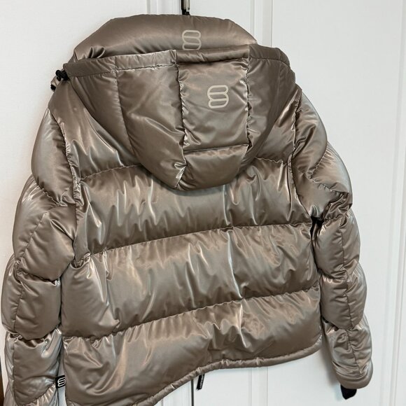 Aritzia The Super Puff Liquid Shine Puffer Jacket S Taupe | $325 Retail - Picture 10 of 10